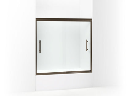 Sterling 542808-59 Finesse Peak 55-1/2" H Frameless Sliding Bath Door with 5/16"-thick Glass, Deep Bronze