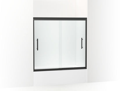 Sterling 542808-59 Finesse Peak 55-1/2" H Frameless Sliding Bath Door with 5/16"-thick Glass, Matte Black