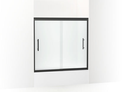 Sterling 542808-59 Finesse Peak 55-1/2" H Frameless Sliding Bath Door with 5/16"-thick Glass, Matte Black