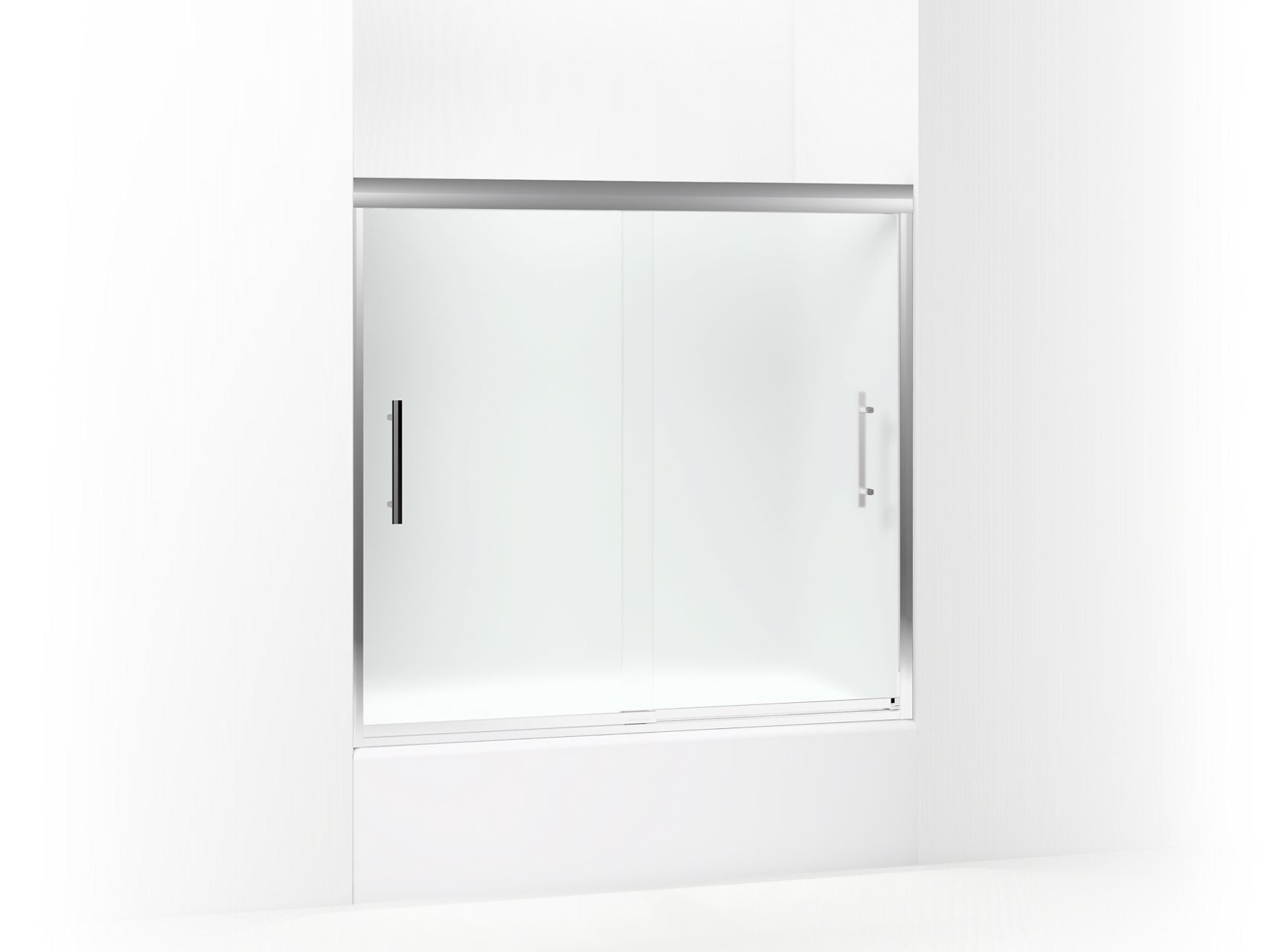 Sterling 542808-59 Finesse Peak 55-1/2" H Frameless Sliding Bath Door with 5/16"-thick Glass, Silver