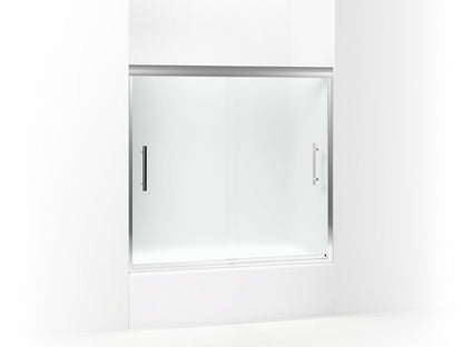 Sterling 542808-59 Finesse Peak 55-1/2" H Frameless Sliding Bath Door with 5/16"-thick Glass, Silver