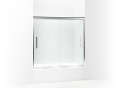 Sterling 542808-59 Finesse Peak 55-1/2" H Frameless Sliding Bath Door with 5/16"-thick Glass, Silver