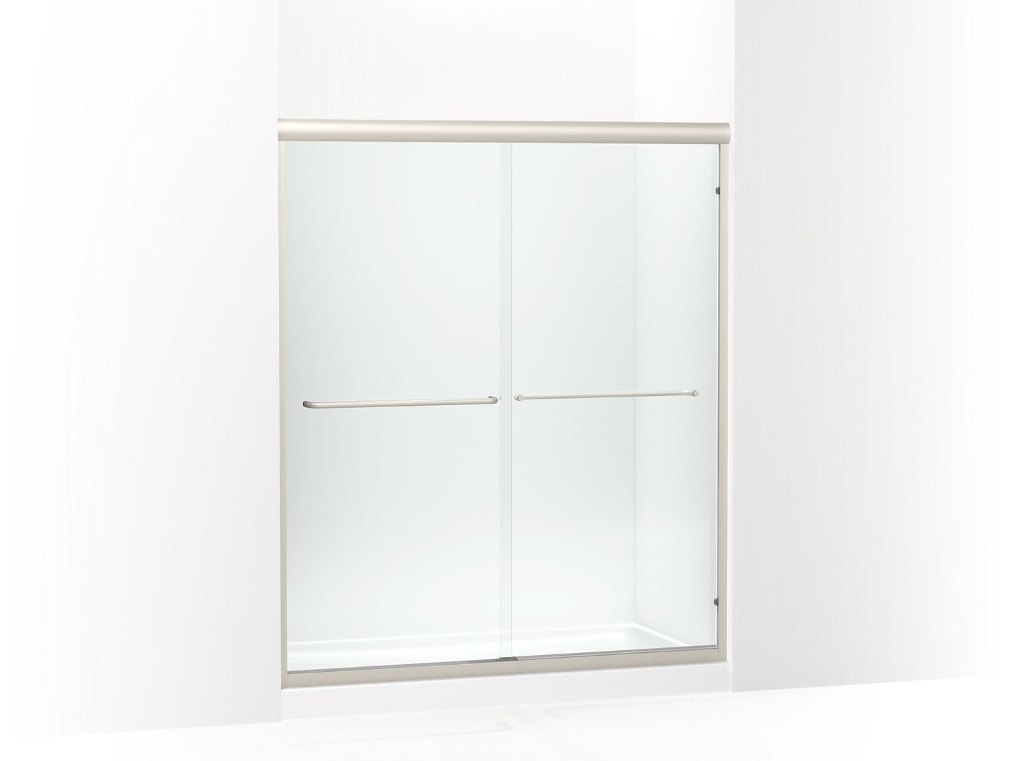 Sterling 5475-59 Finesse Frameless Sliding Shower Door 54-5/8"–59-5/8" W x 69-3/4" H, Nickel