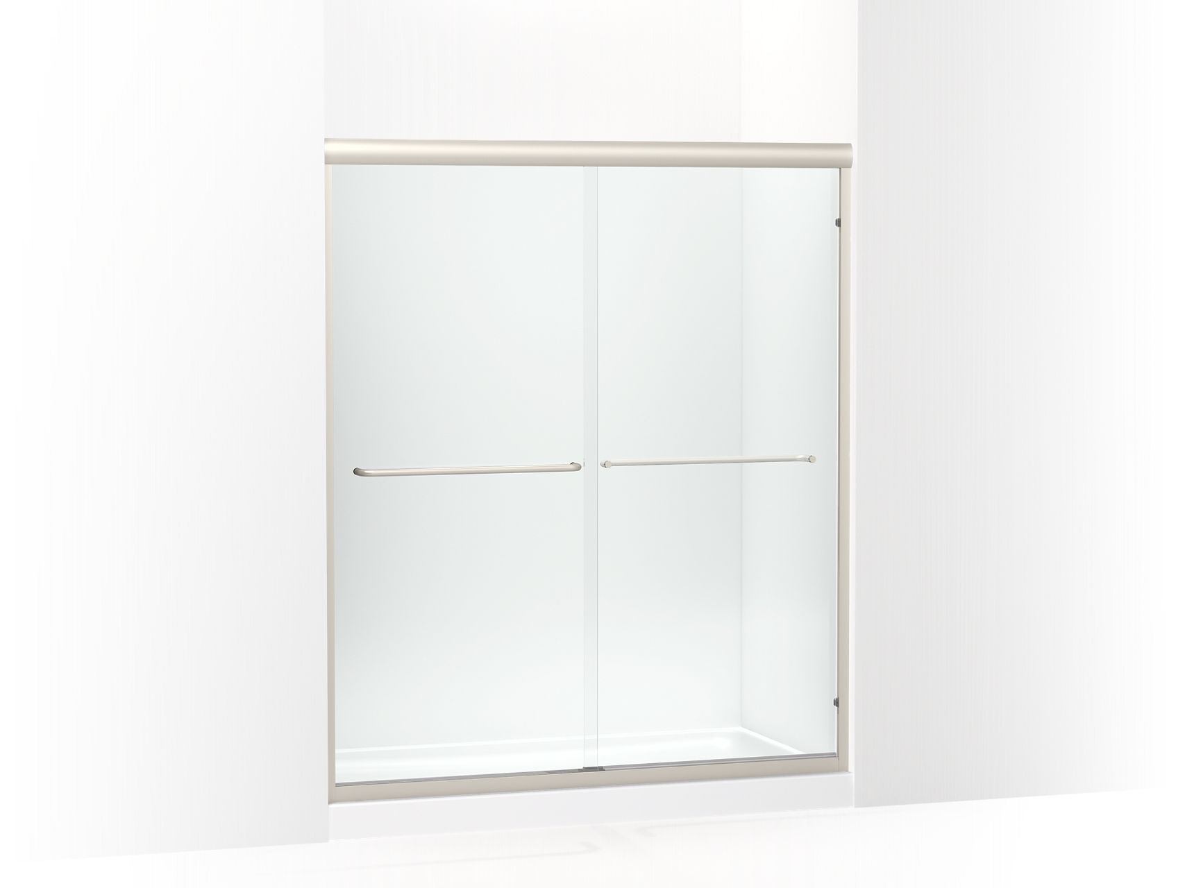Sterling 5475-59 Finesse Frameless Sliding Shower Door 54-5/8"–59-5/8" W x 69-3/4" H, Nickel