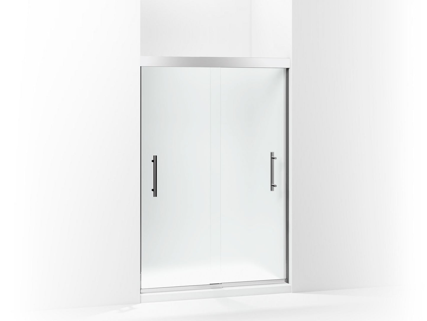 Sterling 547808-48 Finesse Peak Frameless Sliding Shower Door 44-5/8"–47-5/8" W x 70-1/16" H, Silver - 3/4 view of product