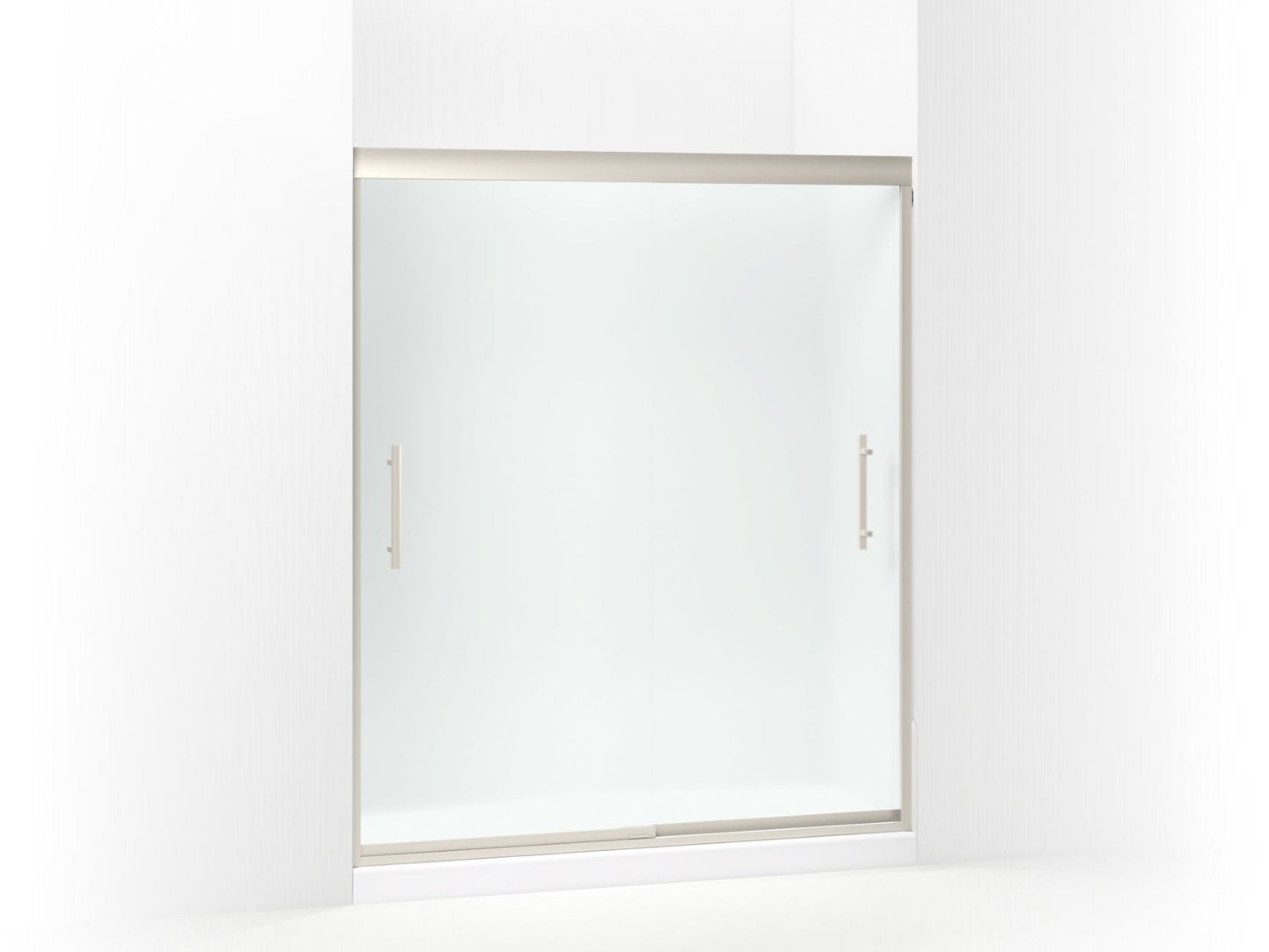 Sterling 547808-59 Finesse Peak Frameless Sliding Shower Door 56-5/8"–59-5/8" W x 70-1/16" H, Nickel