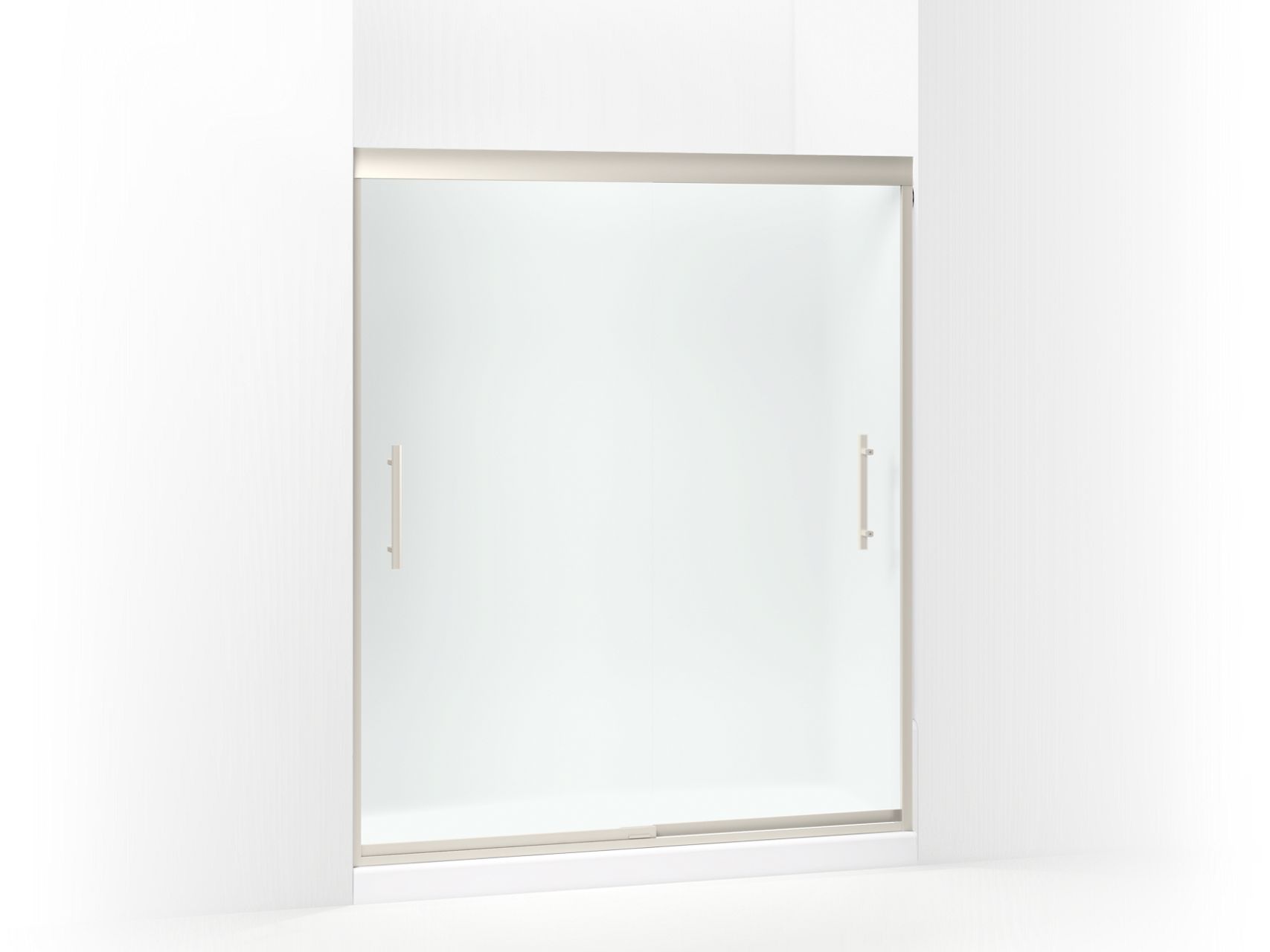 Sterling 547808-59 Finesse Peak Frameless Sliding Shower Door 56-5/8"–59-5/8" W x 70-1/16" H, Nickel
