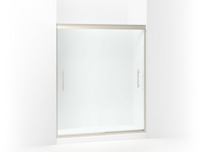 Sterling 547808-59 Finesse Peak Frameless Sliding Shower Door 56-5/8"–59-5/8" W x 70-1/16" H, Nickel