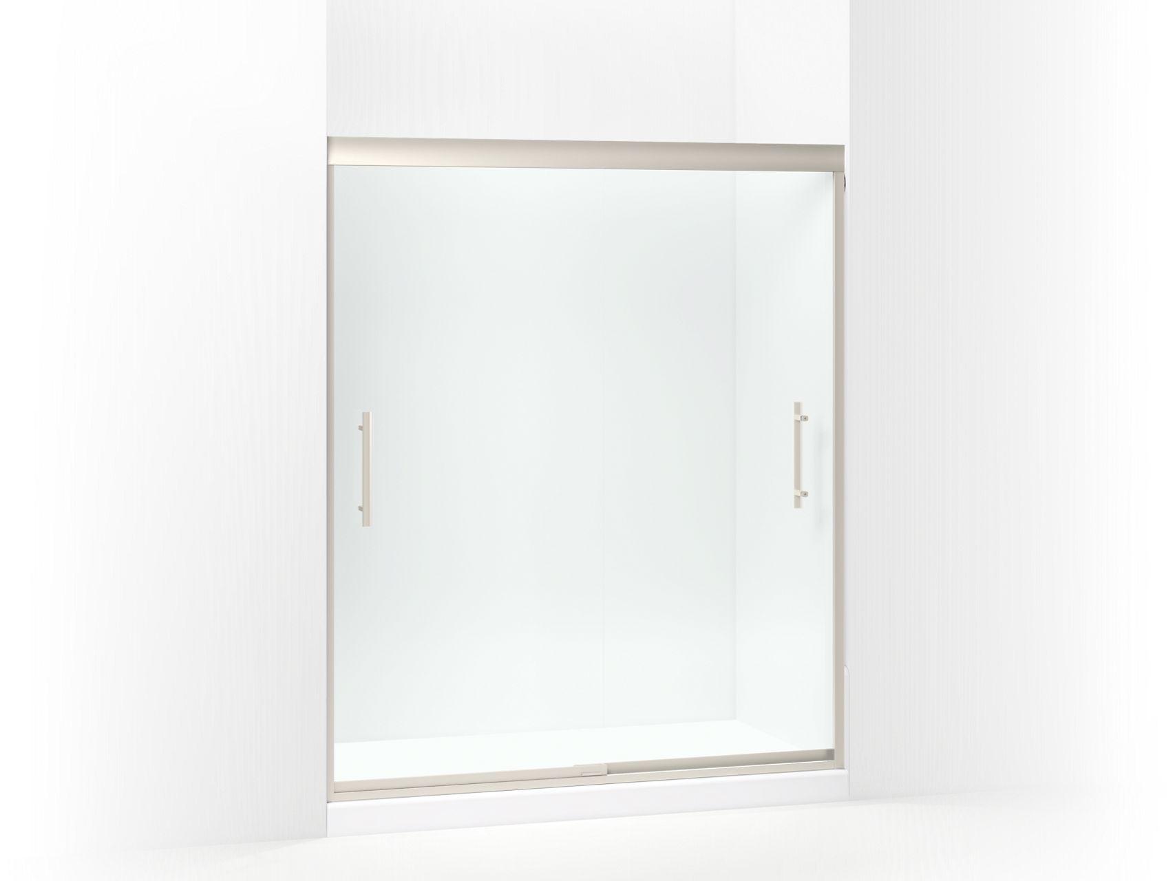 Sterling 547808-59 Finesse Peak Frameless Sliding Shower Door 56-5/8"–59-5/8" W x 70-1/16" H, Nickel