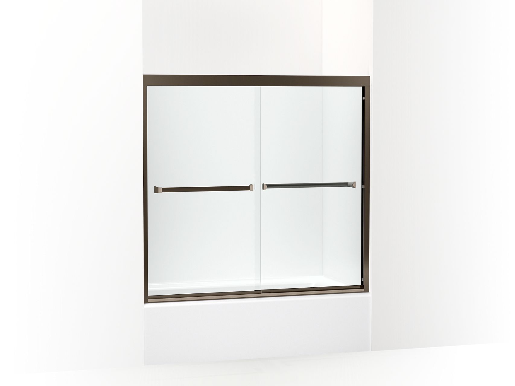 Sterling 581005-59 Meritor Frameless Sliding Bath Door 54-3/8"–59-3/8" W x 55-1/8" H, Deep Bronze