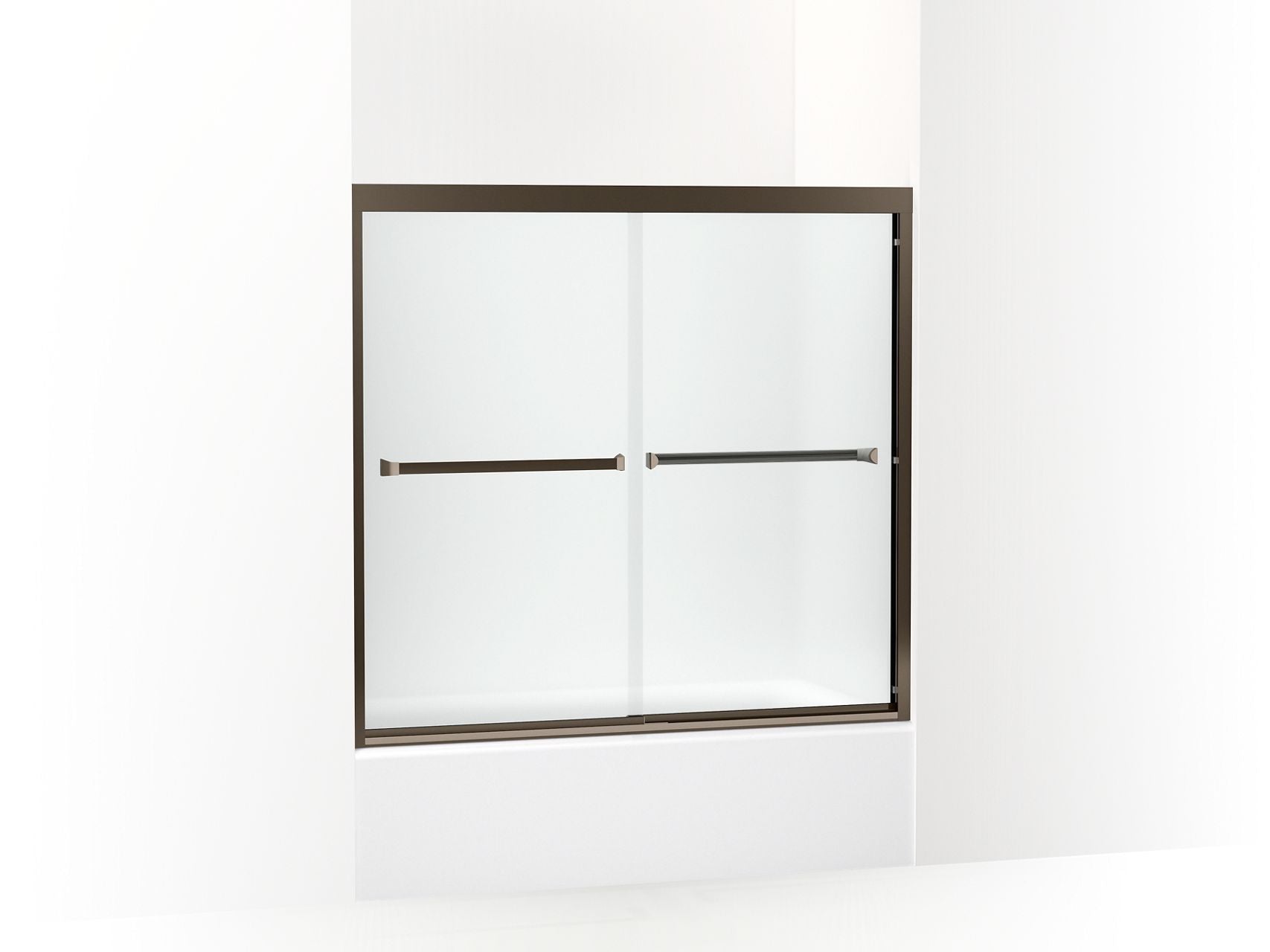 Sterling 581005-59 Meritor Frameless Sliding Bath Door 54-3/8"–59-3/8" W x 55-1/8" H, Deep Bronze