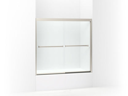 Sterling 581005-59 Meritor Frameless Sliding Bath Door 54-3/8"–59-3/8" W x 55-1/8" H, Nickel