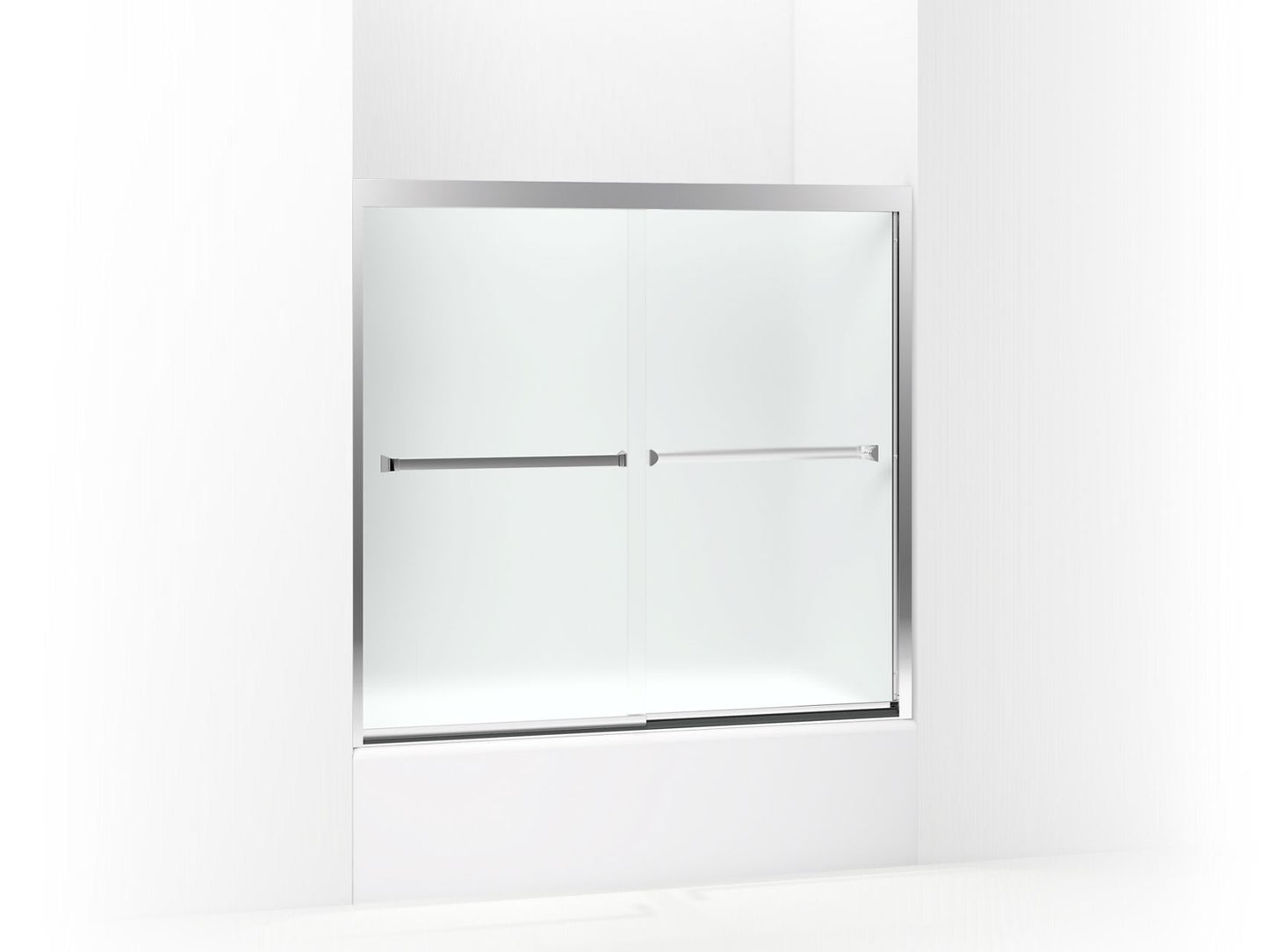Sterling 581005-59 Meritor Frameless Sliding Bath Door 54-3/8"–59-3/8" W x 55-1/8" H, Silver