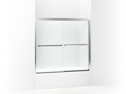 Sterling 581005-59 Meritor Frameless Sliding Bath Door 54-3/8"–59-3/8" W x 55-1/8" H, Silver