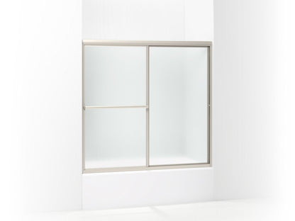 Sterling 5905-59 Deluxe Framed Sliding Bath Door 54-3/8"–59-3/8" W x 56-3/16" H, Nickel