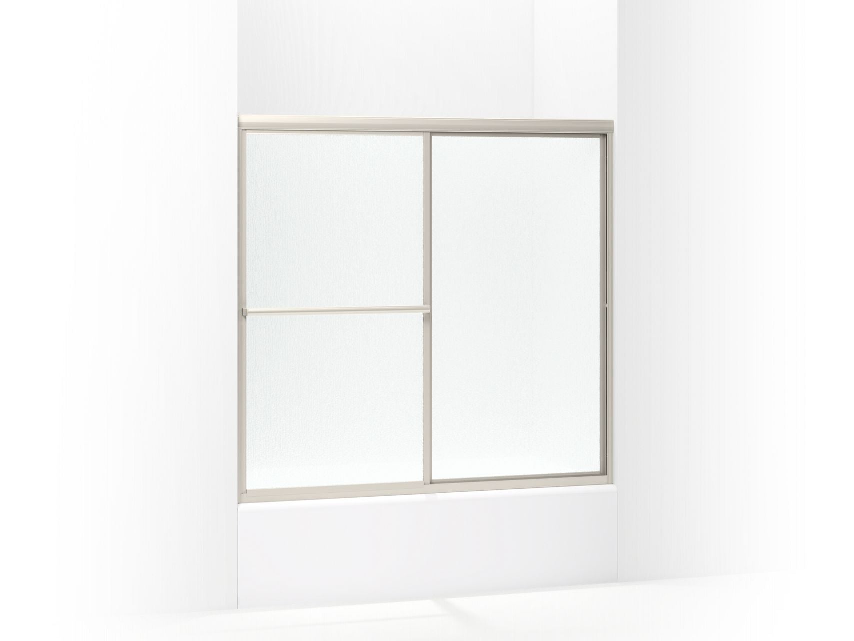 Sterling 5905-59 Deluxe Framed Sliding Bath Door 54-3/8"–59-3/8" W x 56-3/16" H, Nickel