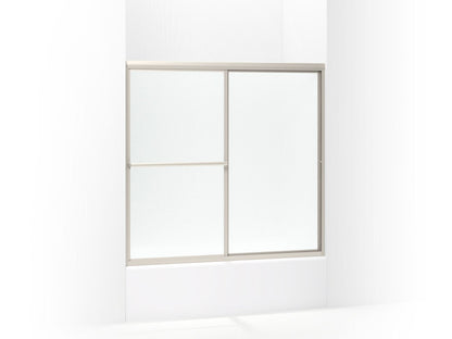 Sterling 5905-59 Deluxe Framed Sliding Bath Door 54-3/8"–59-3/8" W x 56-3/16" H, Nickel