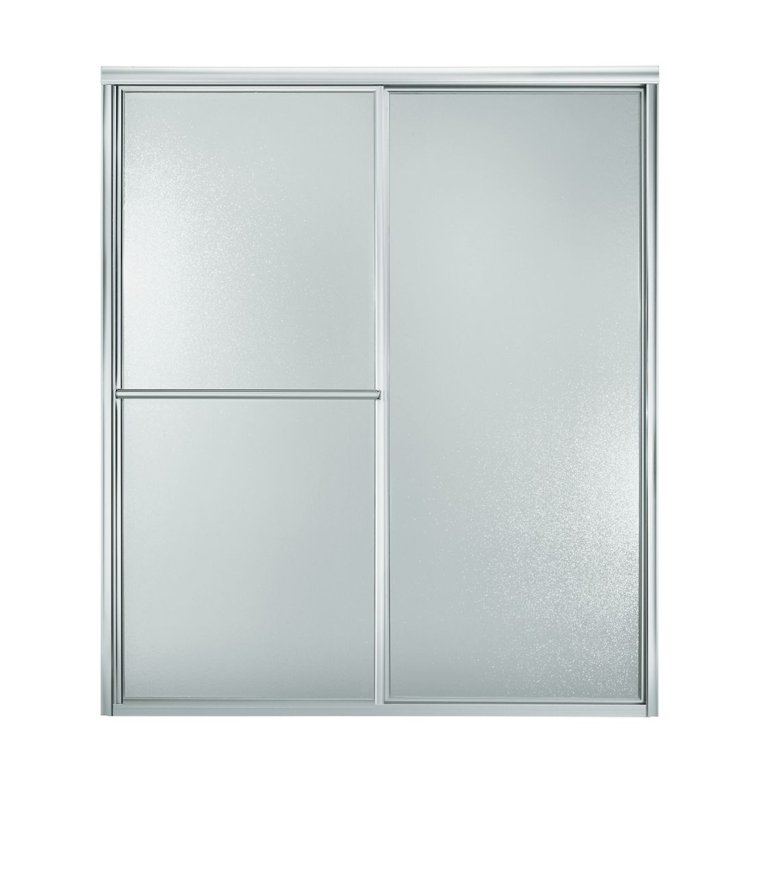 Sterling 5970-48 Deluxe Framed Sliding Shower Door, 70" H x 43-7/8 - 48-7/8" W, with 1/8" Thick Pebbled Glass, Silver