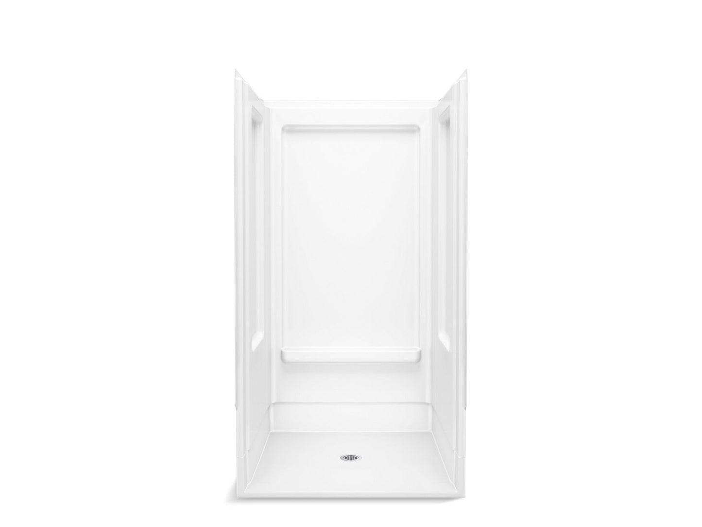 Sterling 62050106 OC-SS-39 39-3/8" x 39-3/8" Vikrell® Shower with Aging in Place Backerboards, Center Drain, White