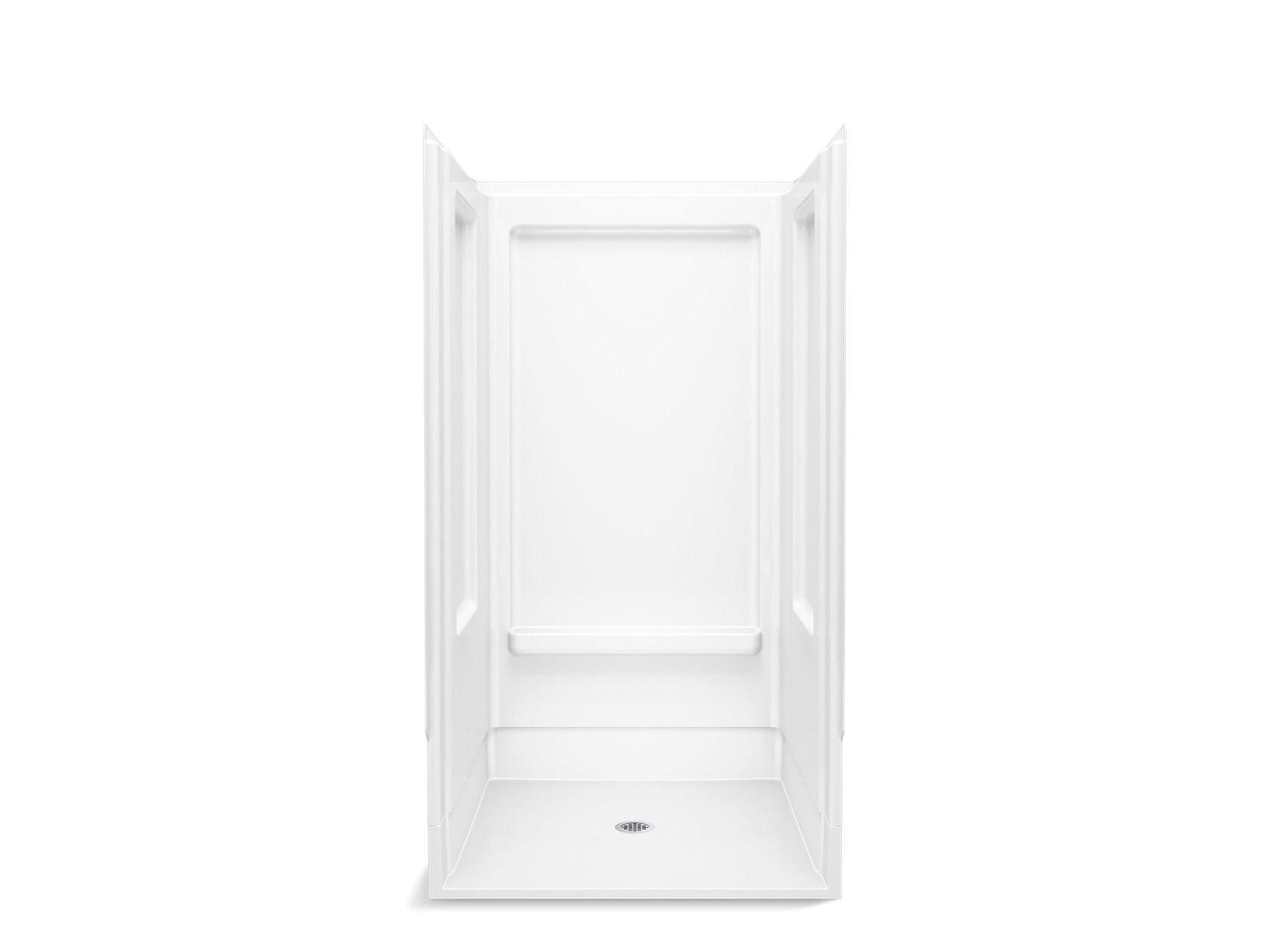 Sterling 62050106 OC-SS-39 39-3/8" x 39-3/8" Vikrell® Shower with Aging in Place Backerboards, Center Drain, White