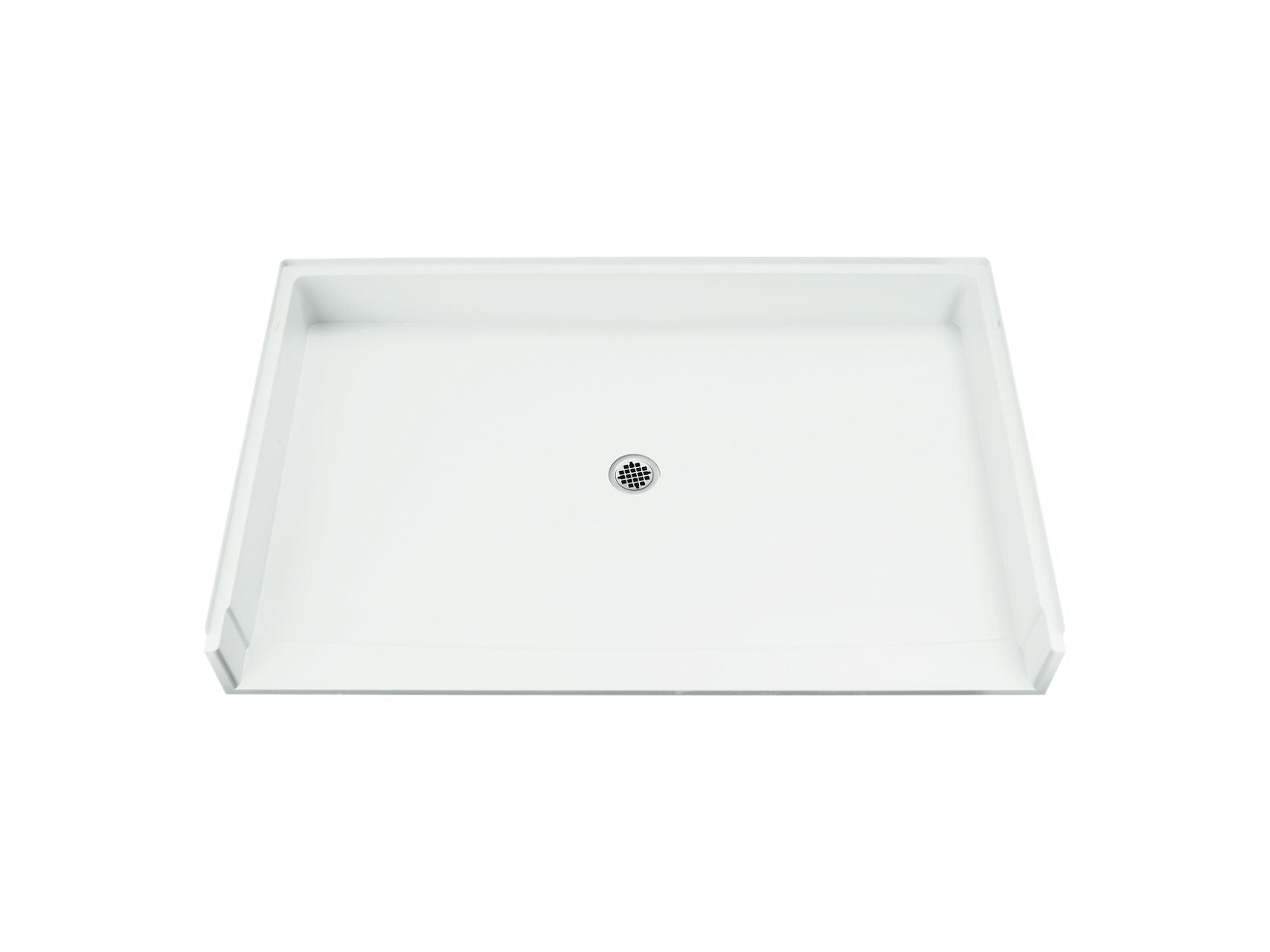 Sterling 62061100 OC-S-63 63-1/2" x 39-3/8" Vikrell® Roll-in Shower Base, Center Drain, Center Drain, White