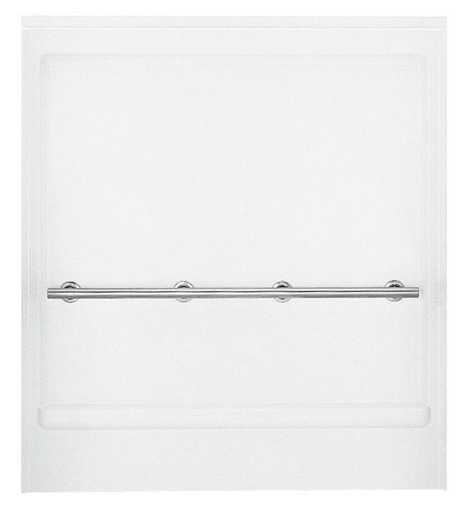 Sterling 62062103 OC-S-63 63-1/4" Vikrell® Shower Back Wall with Grab Bar, White