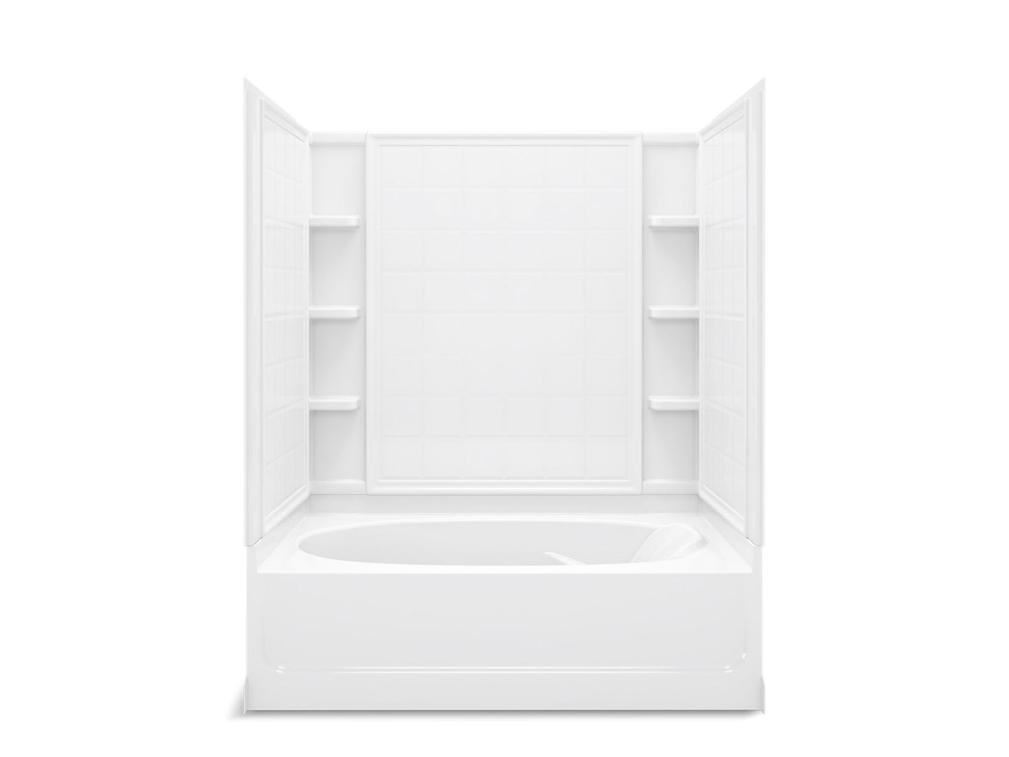 Sterling 71100110 Ensemble Tile 60" x 36" Vikrell® Bath/shower, Left Drain, White