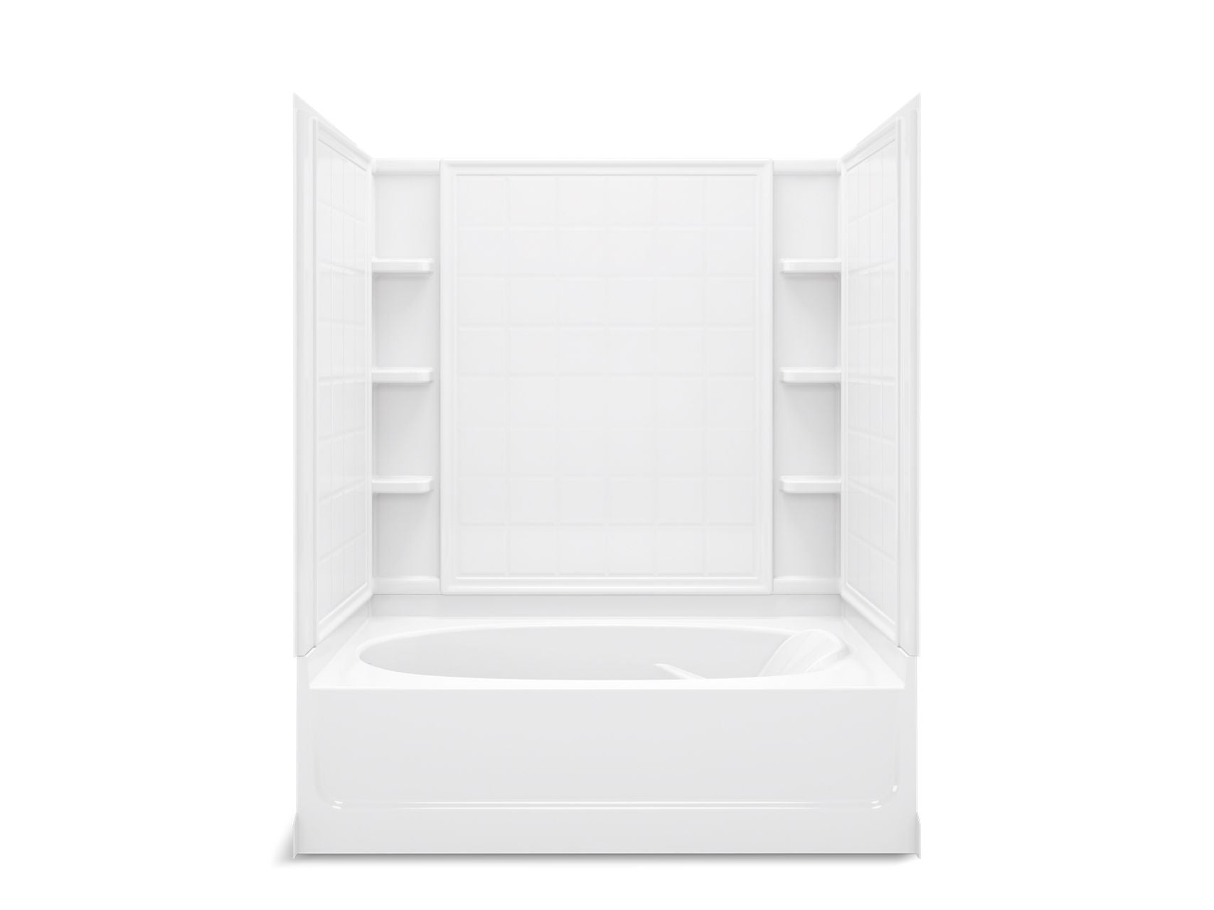 Sterling 71100110 Ensemble Tile 60" x 36" Vikrell® Bath/shower, Left Drain, White