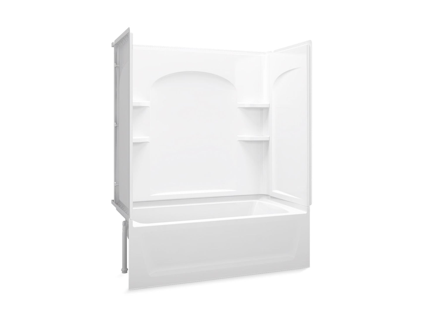 Sterling 71220110 Ensemble Curve 60" x 32" Vikrell® Bath/shower, Left Drain, White
