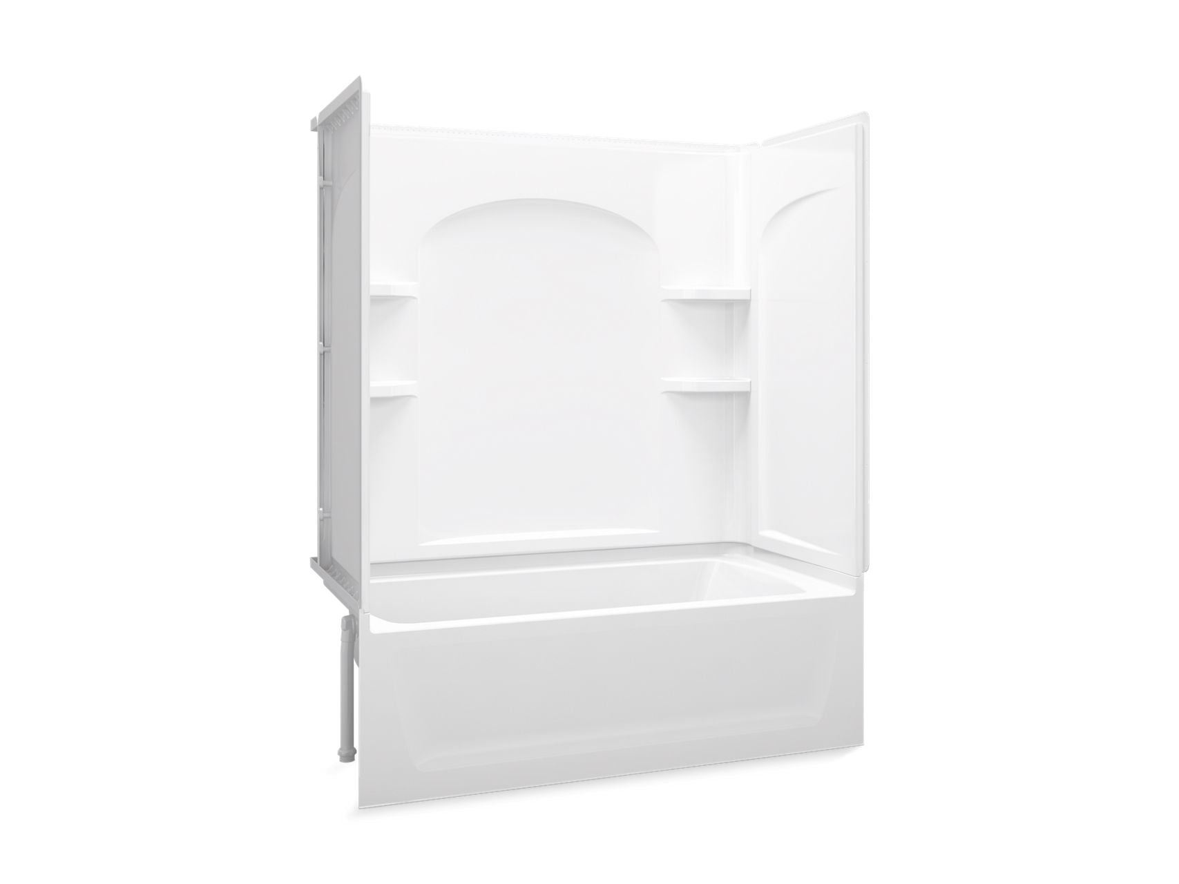 Sterling 71220110 Ensemble Curve 60" x 32" Vikrell® Bath/shower, Left Drain, White