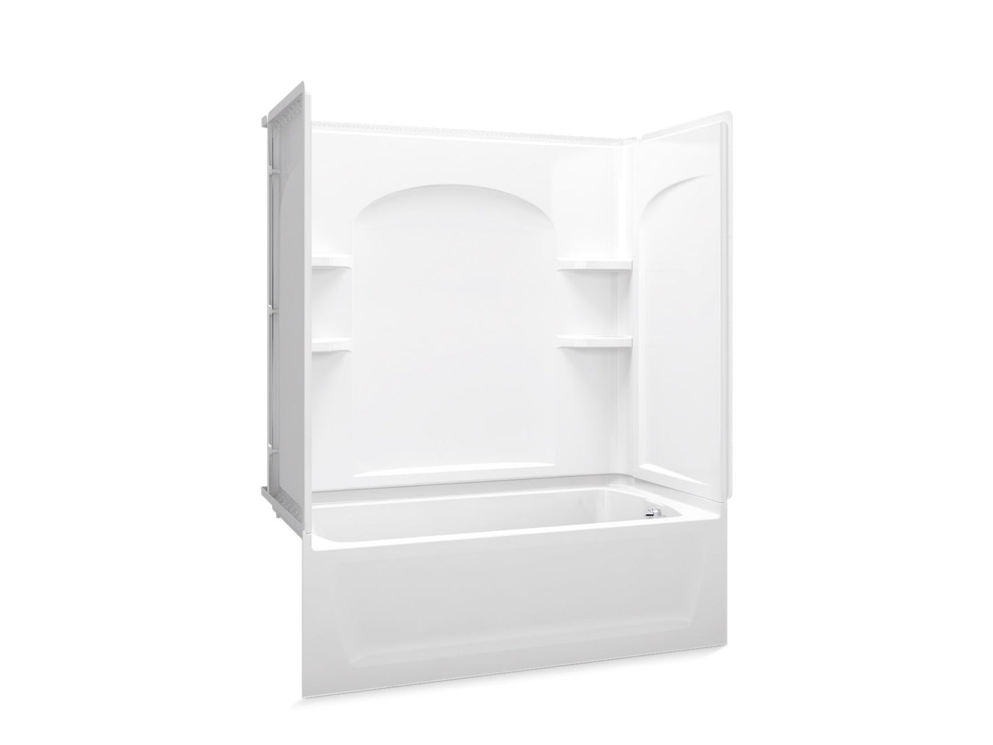 Sterling 71220120 Ensemble Curve 60" x 32" Vikrell® Bath/shower, Right Drain, White