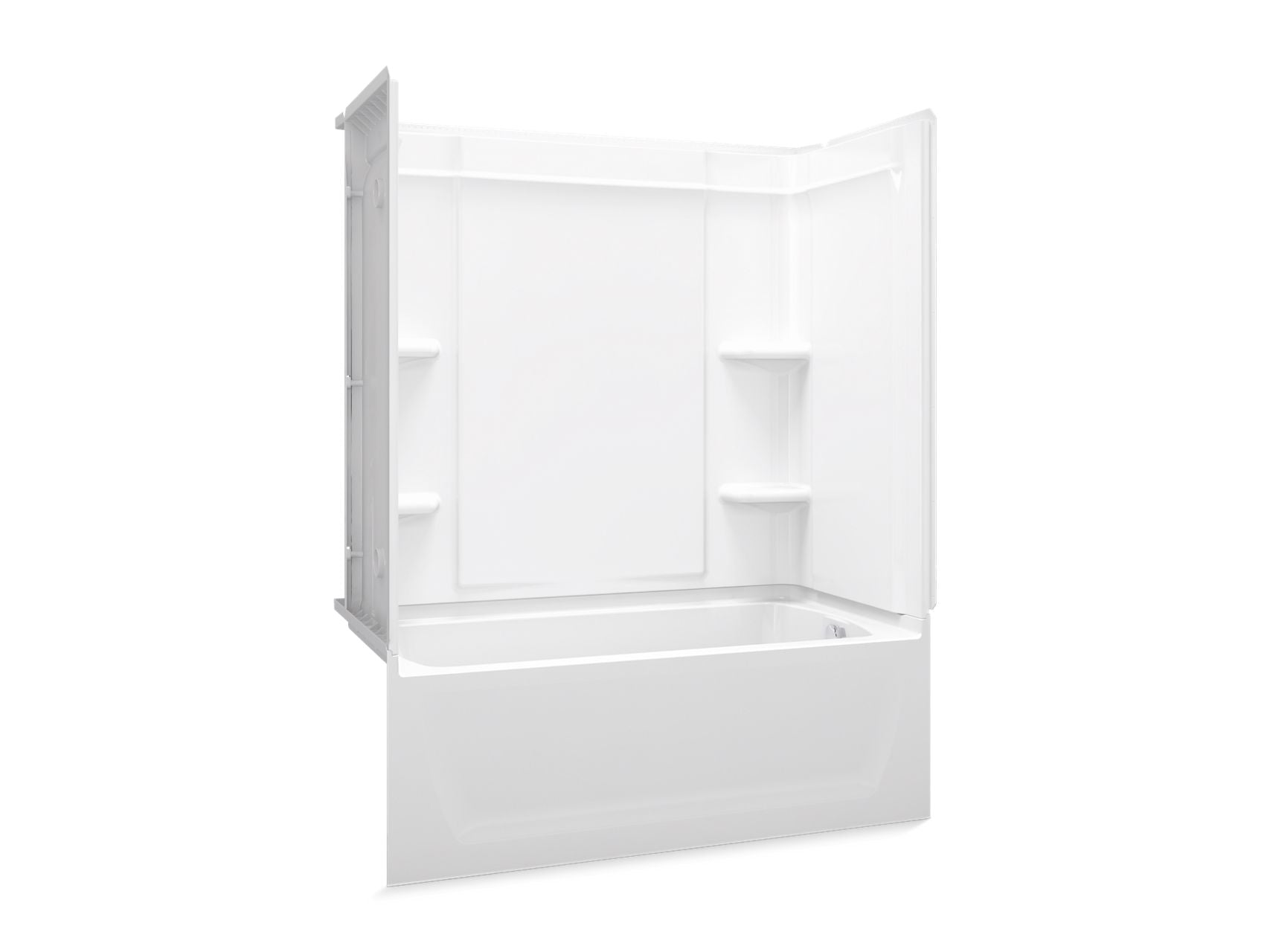 Sterling 71320122 Ensemble Medley 60" x 32" Vikrell® Bath/shower, Right Above-floor Drain, White