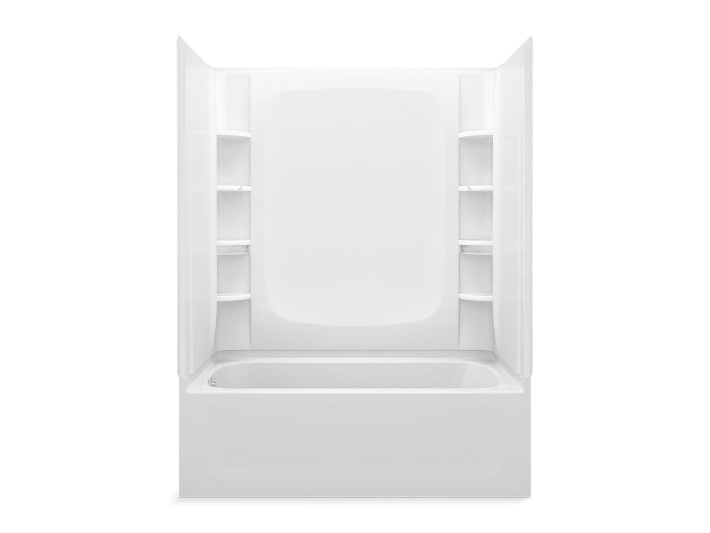 Sterling 71420112 STORE+ 60" x 32" Vikrell® Bath/shower, Left Above-floor Drain, White