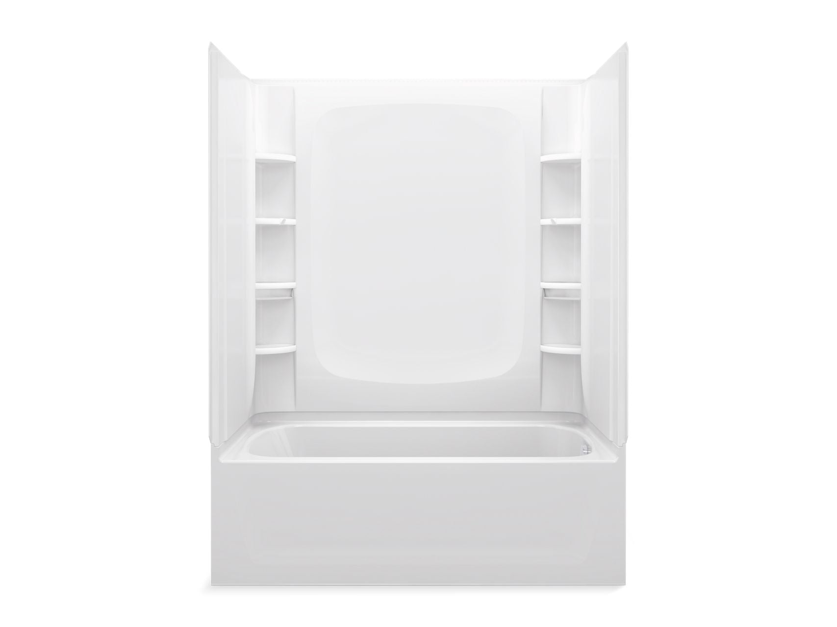 Sterling 71420120 STORE+ 60" x 32" Vikrell® Bath/shower, Right Drain, White