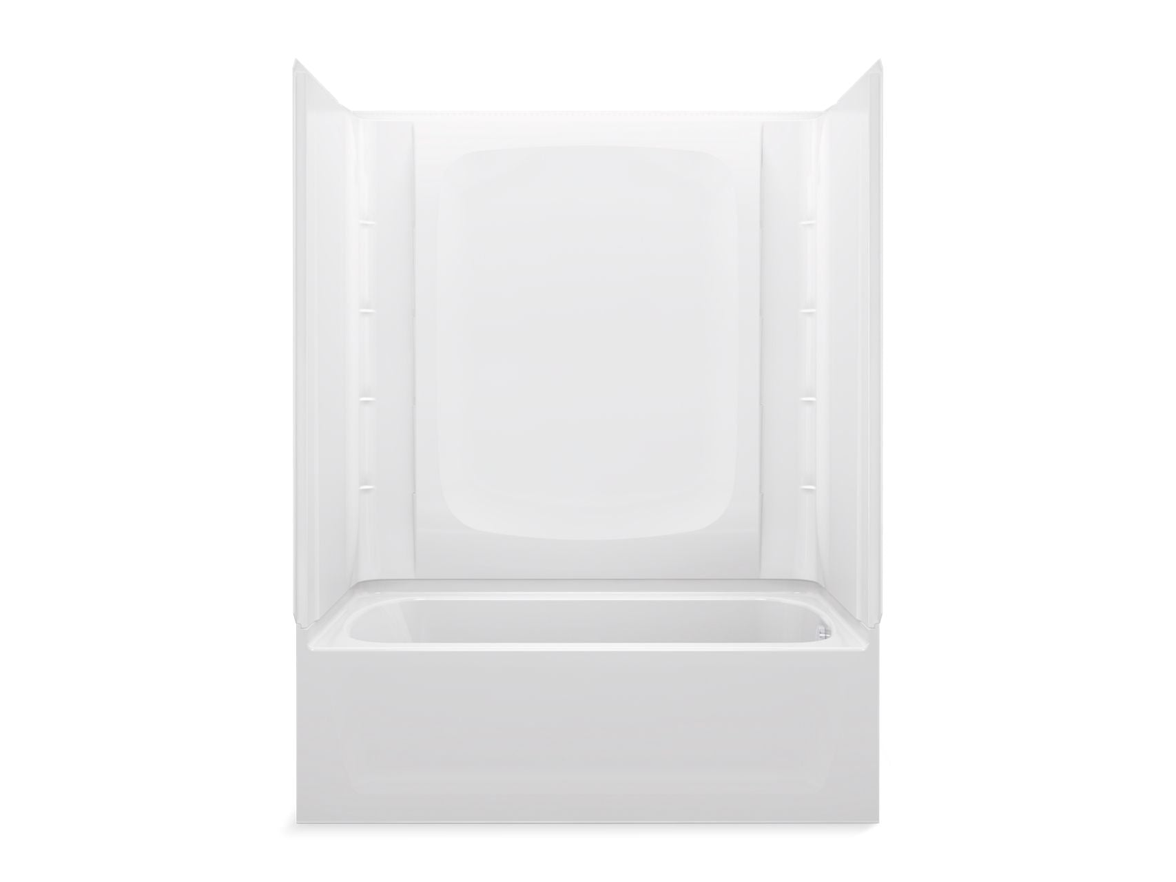 Sterling 71420128 STORE+ 60" x 32" Vikrell® Bath/shower with Aging in Place Backerboards, Right Above-floor Drain, White