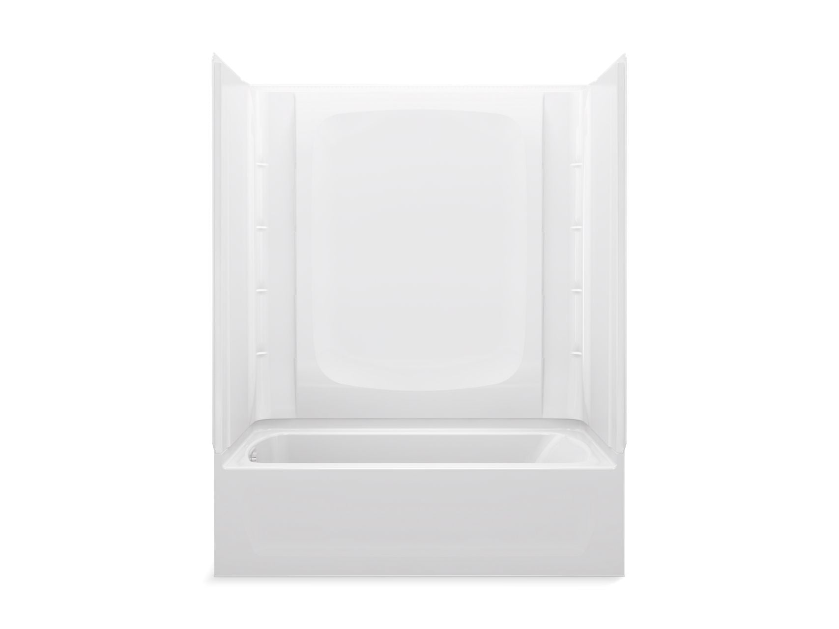Sterling 71470112 STORE+ 60" x 30" Vikrell® Bath/shower, Left Above-floor Drain, White