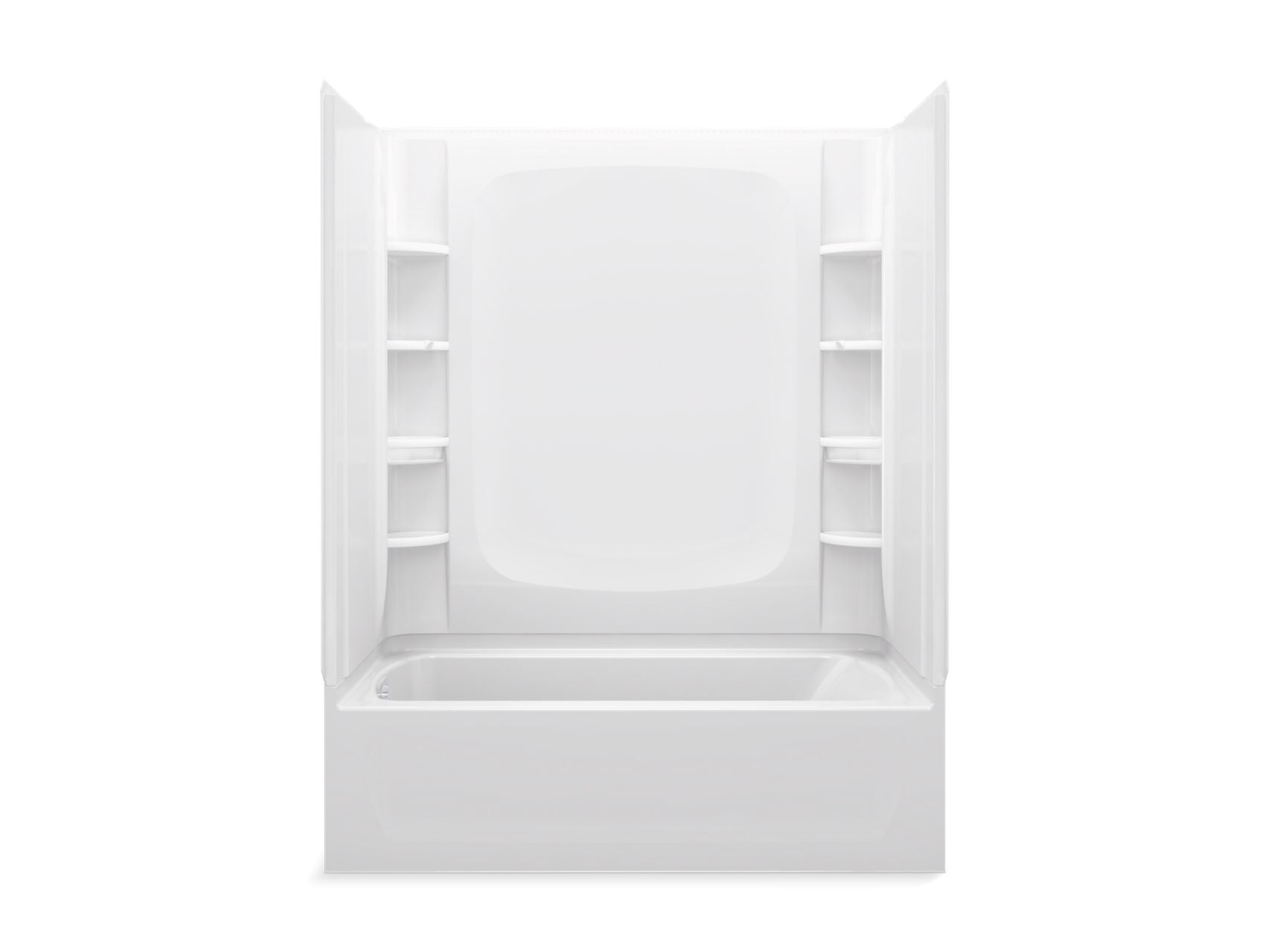 Sterling 71470116 STORE+ 60" x 30" Vikrell® Bath/shower with Aging in Place Backerboards, Left Drain, White