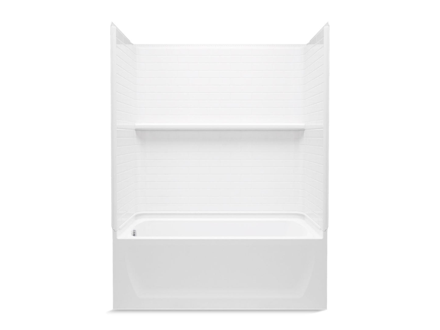 Sterling 71520112 Traverse 60" x 32" Vikrell® Bath/shower, Left Above-floor Drain, White