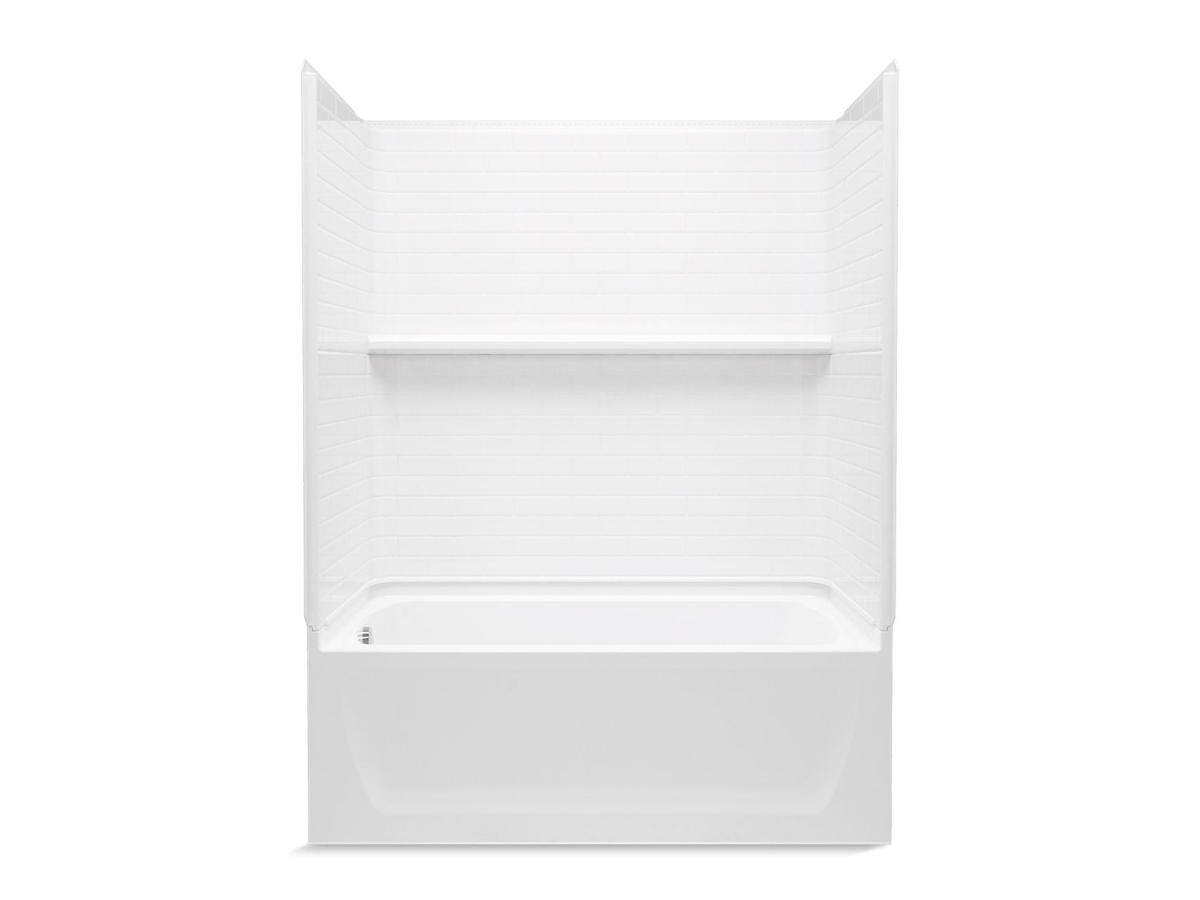 Sterling 71520112 Traverse 60" x 32" Vikrell® Bath/shower, Left Above-floor Drain, White
