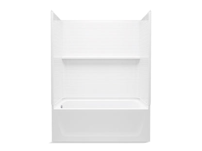 Sterling 71520112 Traverse 60" x 32" Vikrell® Bath/shower, Left Above-floor Drain, White