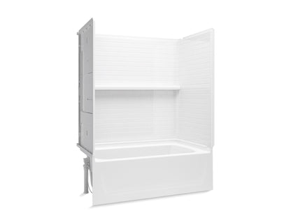 Sterling 71520116 Traverse 60" x 32" Vikrell® Bath/shower with Aging in Place Backerboards, Left Drain, White