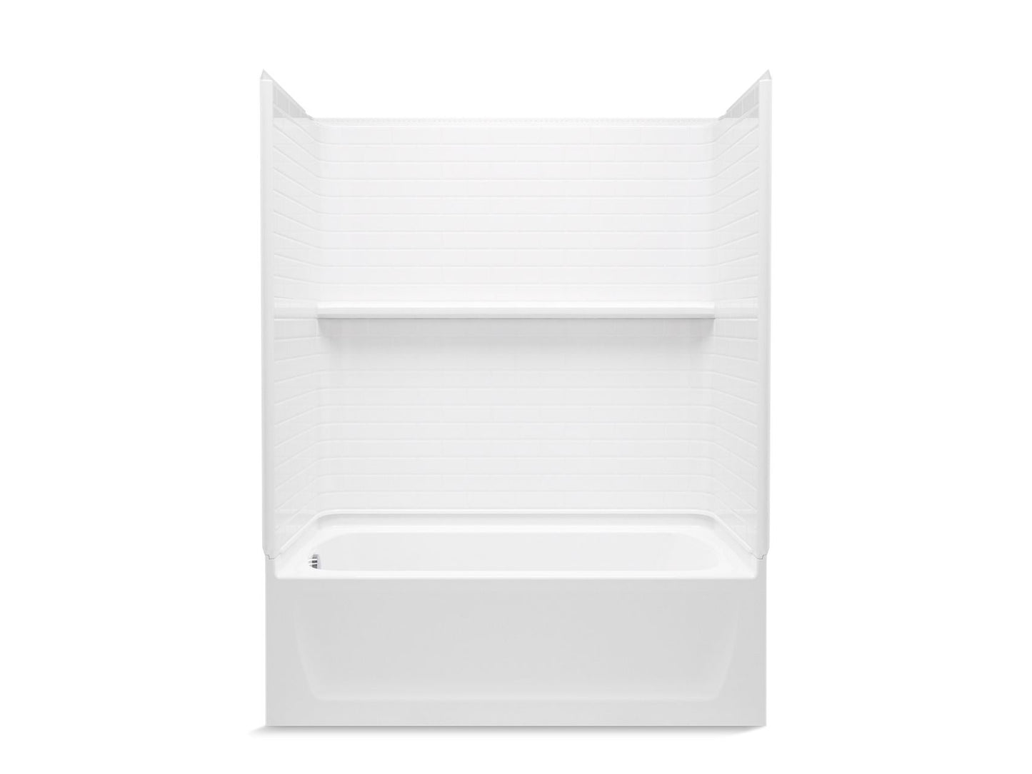 Sterling 71520118 Traverse 60" x 32" Vikrell® Bath/shower with Aging in Place Backerboards, Left Above-floor Drain, White