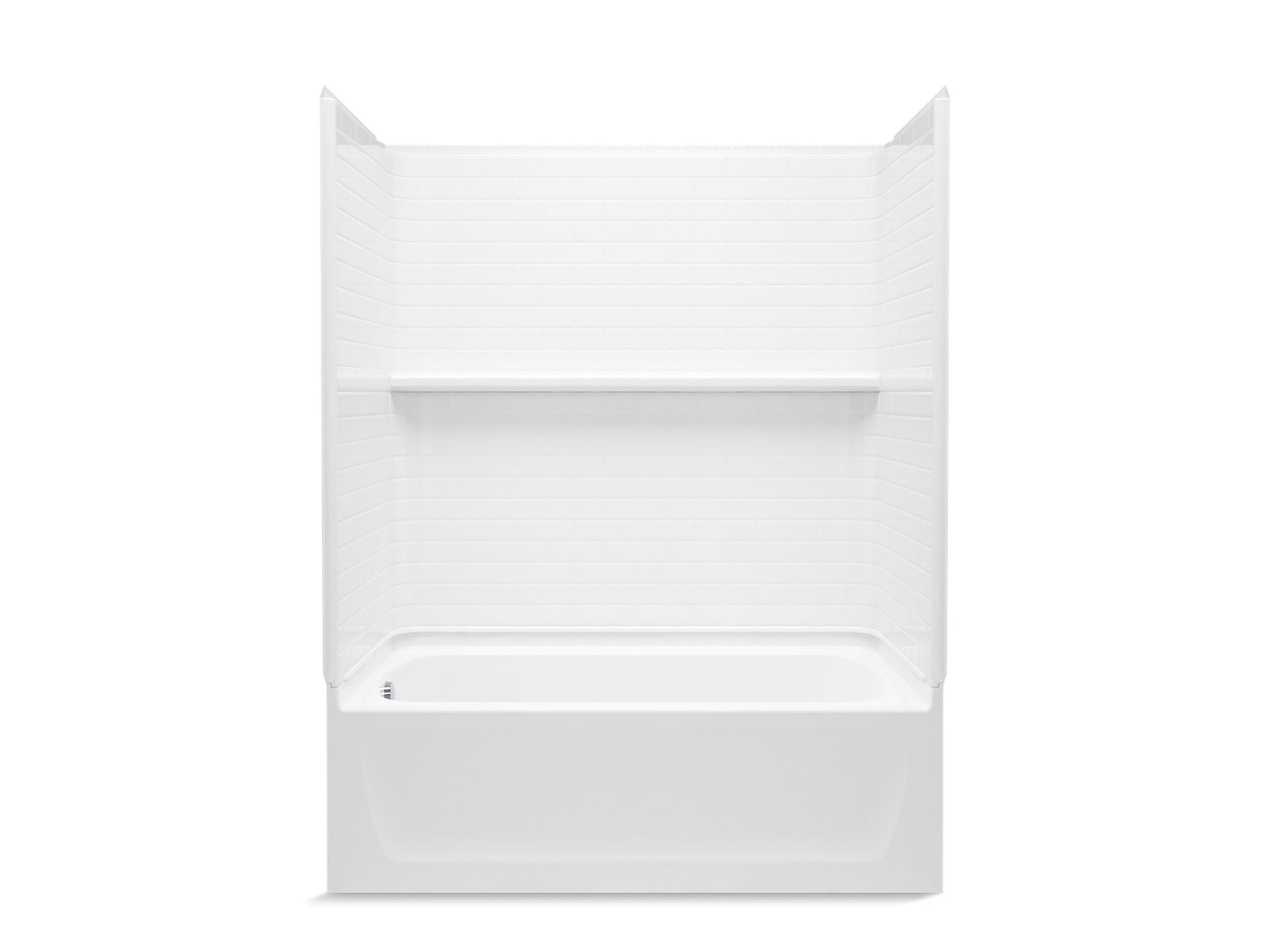 Sterling 71520118 Traverse 60" x 32" Vikrell® Bath/shower with Aging in Place Backerboards, Left Above-floor Drain, White