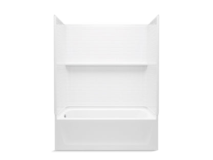 Sterling 71520118 Traverse 60" x 32" Vikrell® Bath/shower with Aging in Place Backerboards, Left Above-floor Drain, White