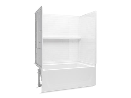 Sterling 71520118 Traverse 60" x 32" Vikrell® Bath/shower with Aging in Place Backerboards, Left Above-floor Drain, White