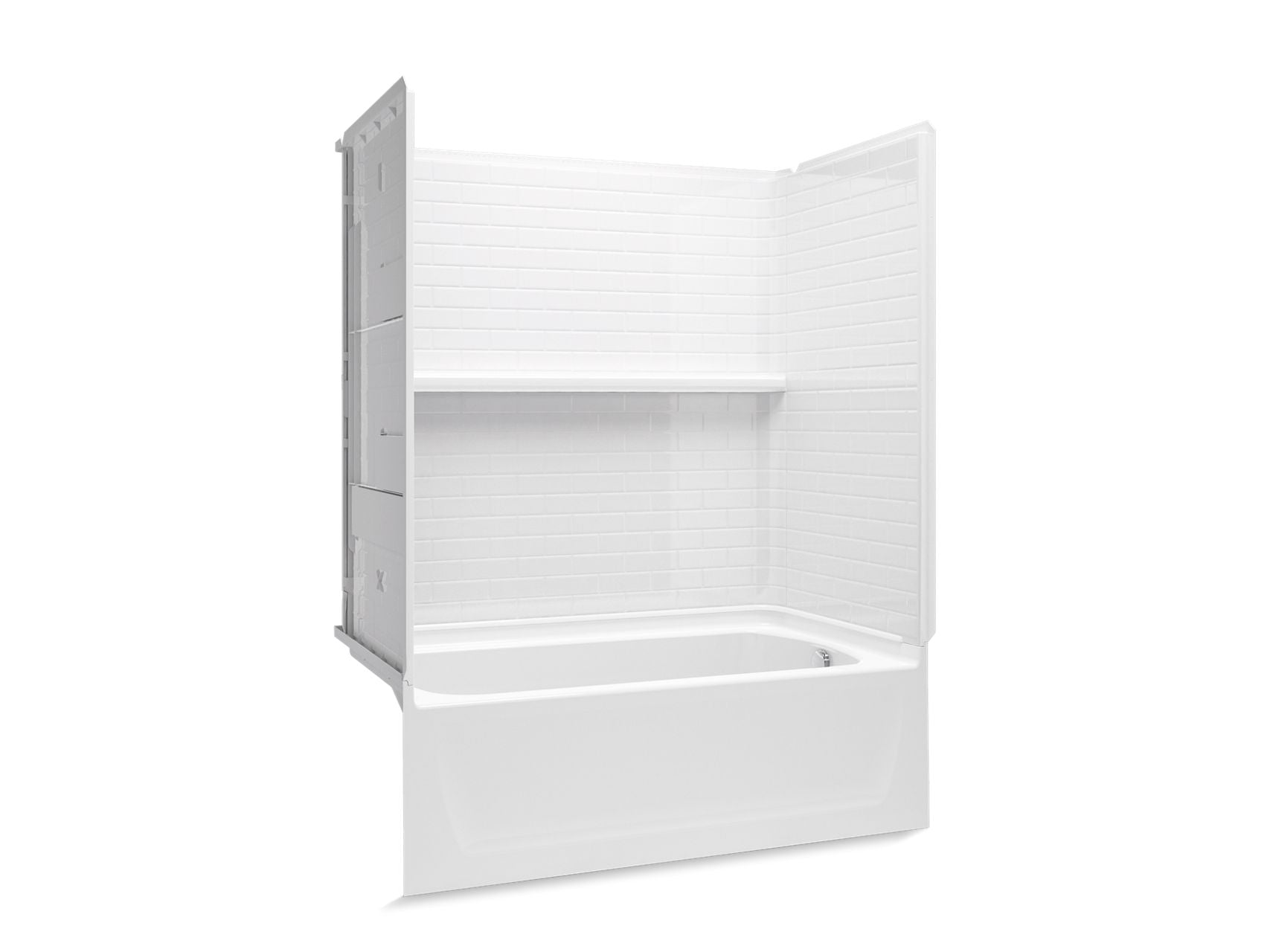Sterling 71520126 Traverse 60" x 32" Vikrell® Bath/shower with Aging in Place Backerboards, Right Drain, White