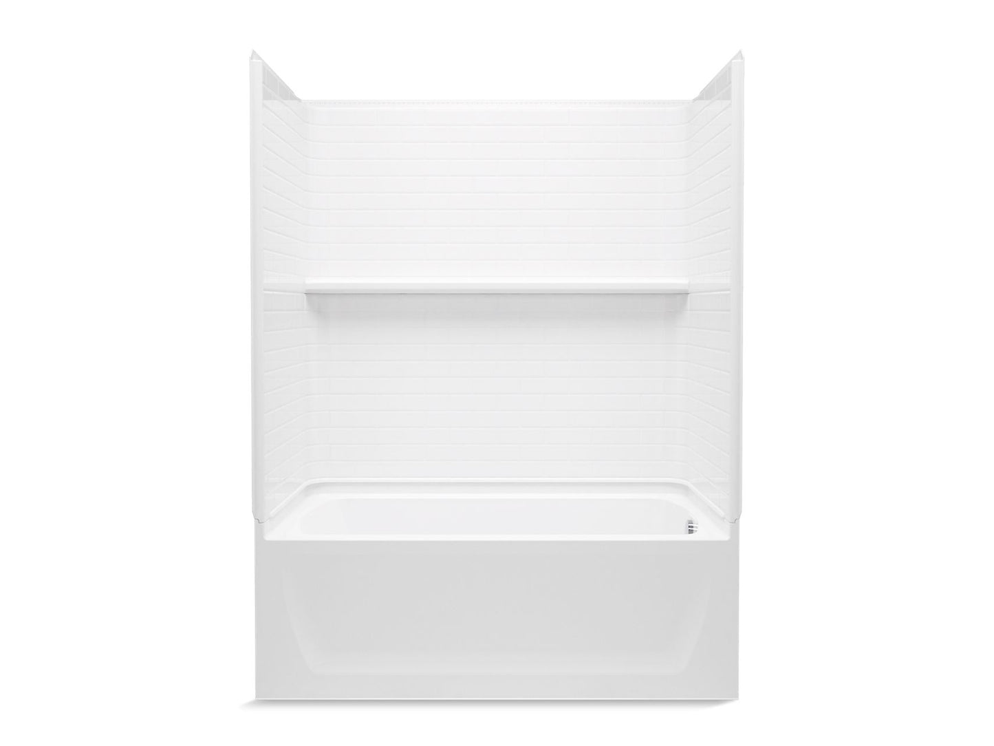 Sterling 71520128 Traverse 60" x 32" Vikrell® Bath/shower with Aging in Place Backerboards, Right Above-floor Drain, White