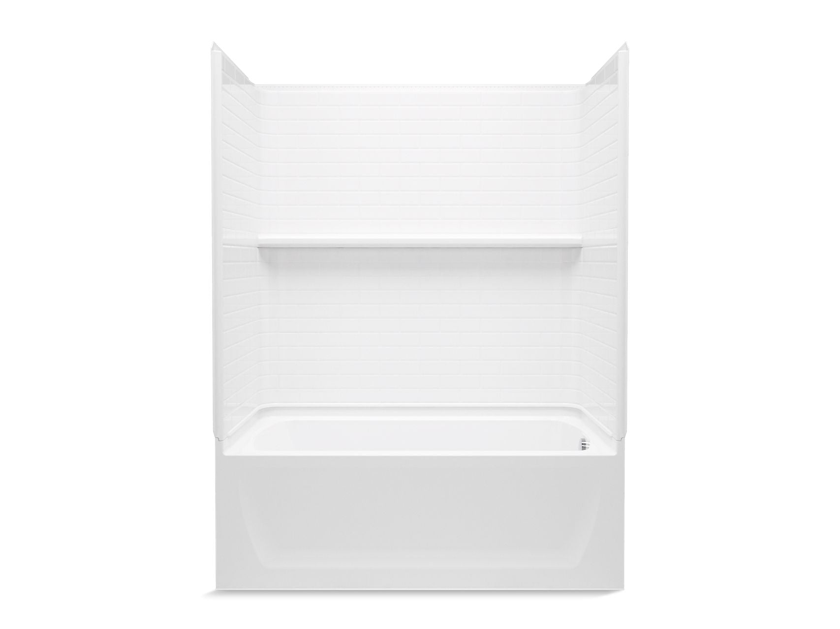 Sterling 71520128 Traverse 60" x 32" Vikrell® Bath/shower with Aging in Place Backerboards, Right Above-floor Drain, White