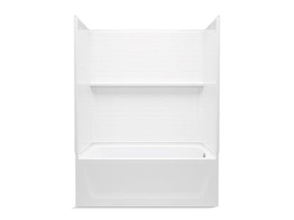 Sterling 71520128 Traverse 60" x 32" Vikrell® Bath/shower with Aging in Place Backerboards, Right Above-floor Drain, White