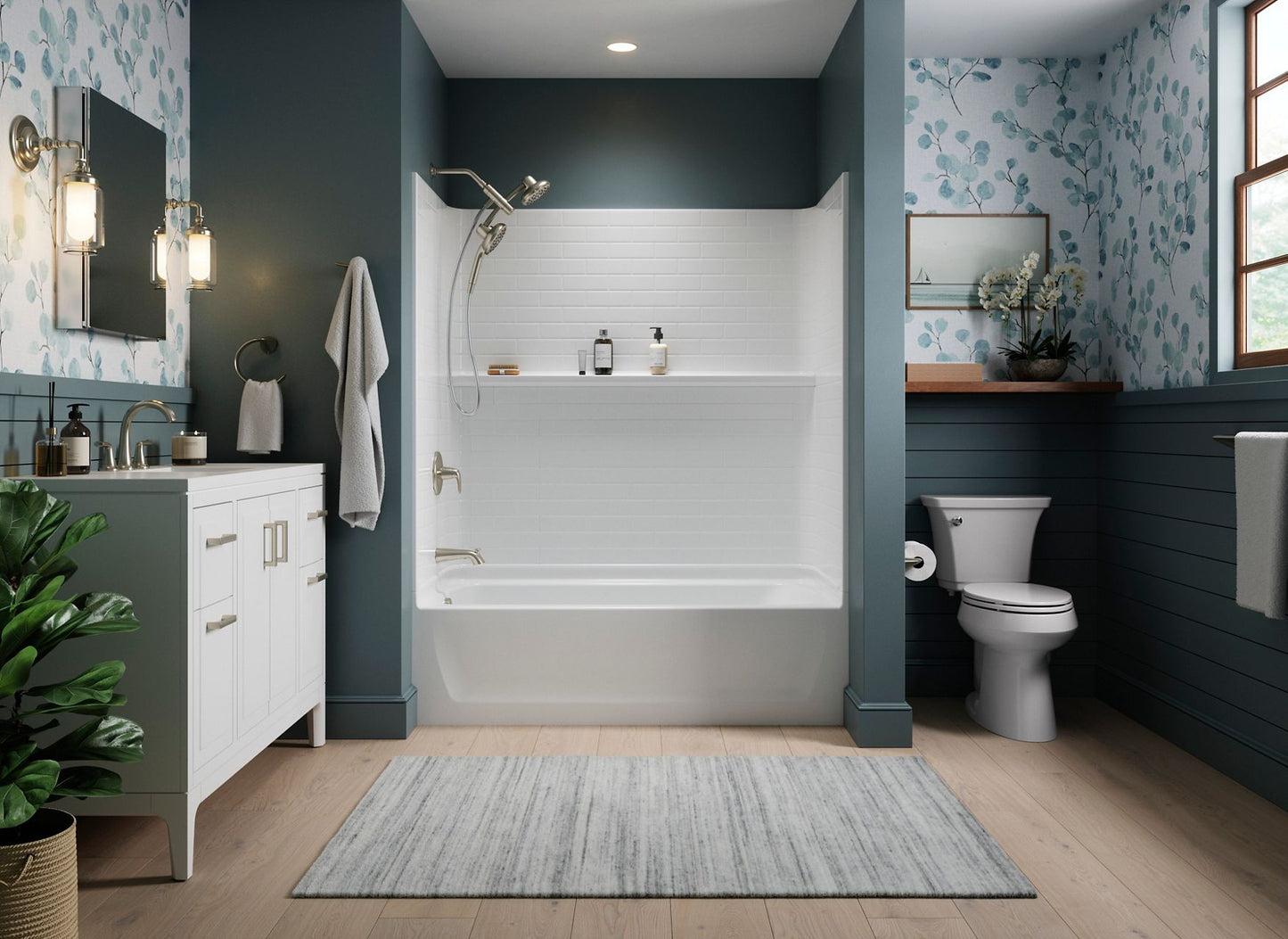 Sterling 71570112 Traverse 60" x 30" Vikrell® Bath/shower, Left Above-floor Drain, White